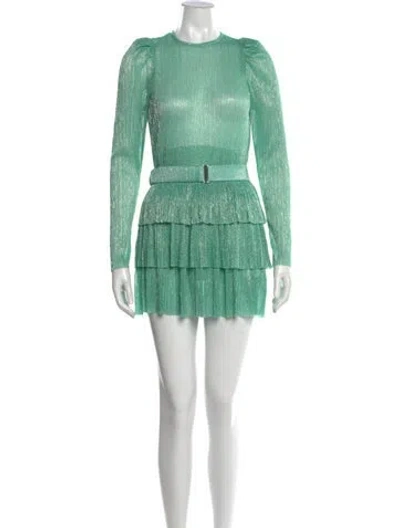 Pre-owned Sabina Musayev Crew Neck Mini Dress W/ Tags In Green