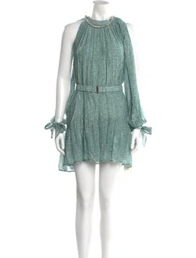 Pre-owned Sabina Musayev Crew Neck Mini Dress W/ Tags In Green