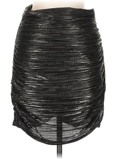 Pre-owned Sabina Musayev Faux Leather Skirt In Silver