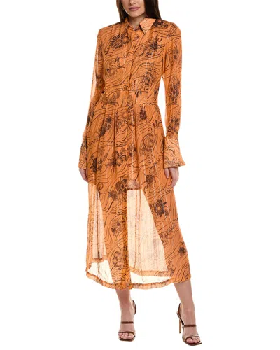 Sabina Musayev Finita Silk-blend Maxi Dress In Orange