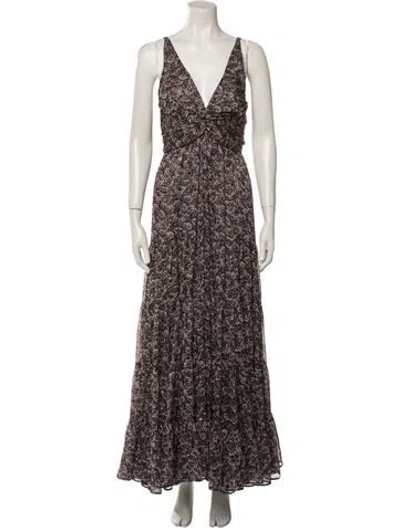 Pre-owned Sabina Musayev Floral Print Long Dress In Multi