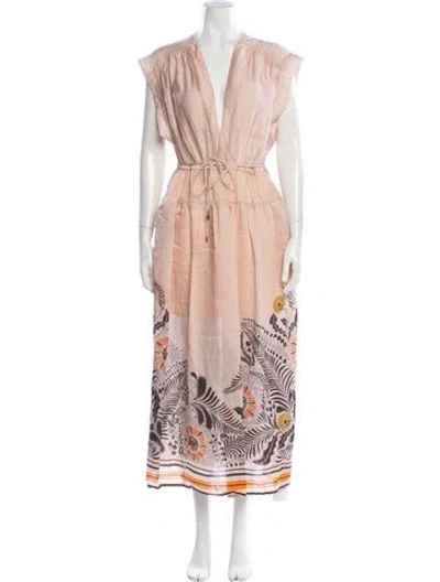 Pre-owned Sabina Musayev Floral Print Long Dress In Multi