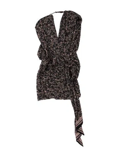 Pre-owned Sabina Musayev Floral Print Long Dress In Multicolor
