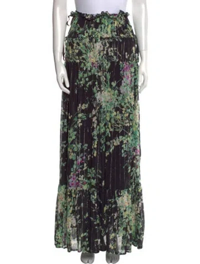 Pre-owned Sabina Musayev Floral Print Long Skirt In Black