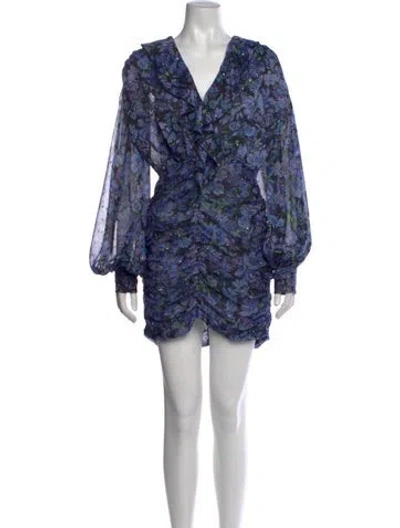 Pre-owned Sabina Musayev Floral Print Mini Dress In Black