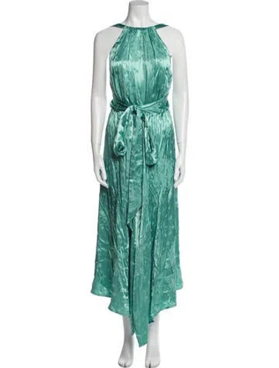 Pre-owned Sabina Musayev Halterneck Long Dress In Blue