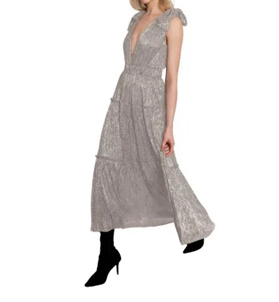 Sabina Musayev Helena Dress In Antique Gold In Silver