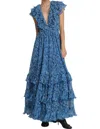 SABINA MUSAYEV JACQUELINE DRESS IN TURQUOISE PRINT