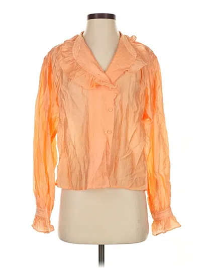 Pre-owned Sabina Musayev Long Sleeve Blouse In Orange