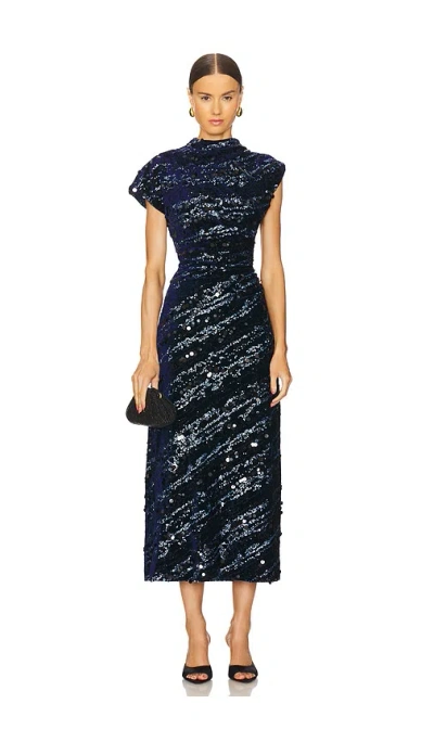 Sabina Musayev Neptune Dress In Navy