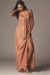 Sabina Musayev Nicola Halter Draped Pleated Maxi Dress
