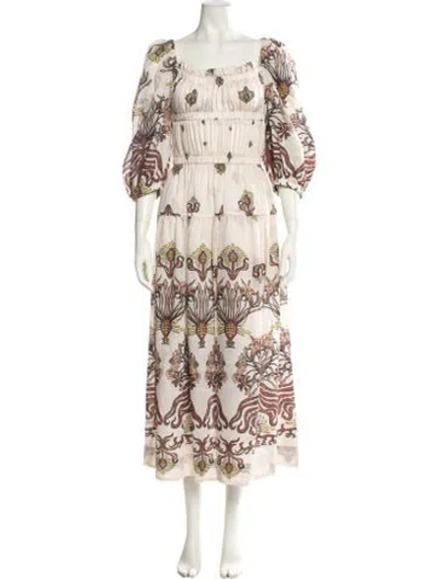 Pre-owned Sabina Musayev Nylon Midi Length Dress In Brown