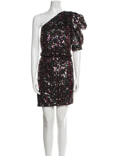 Pre-owned Sabina Musayev One-shoulder Mini Dress W/ Tags In Black