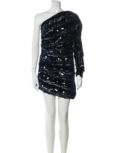 Pre-owned Sabina Musayev One-shoulder Mini Dress W/ Tags In Blue