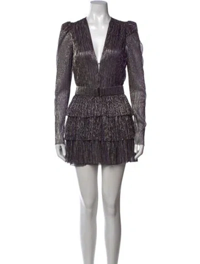 Pre-owned Sabina Musayev Patterned Mini Dress In Purple