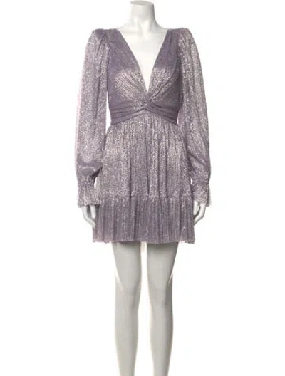 Pre-owned Sabina Musayev Patterned Mini Dress W/ Tags In Metallic/purple