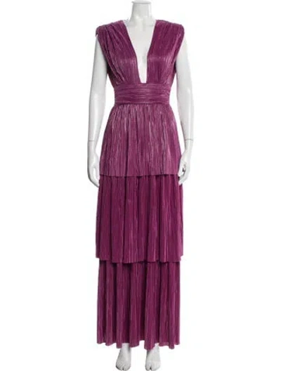 Pre-owned Sabina Musayev Plunge Neckline Long Dress