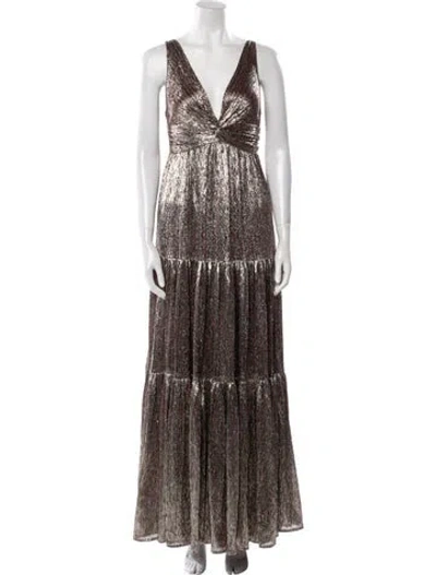 Pre-owned Sabina Musayev Printed Long Dress W/ Tags In Gold