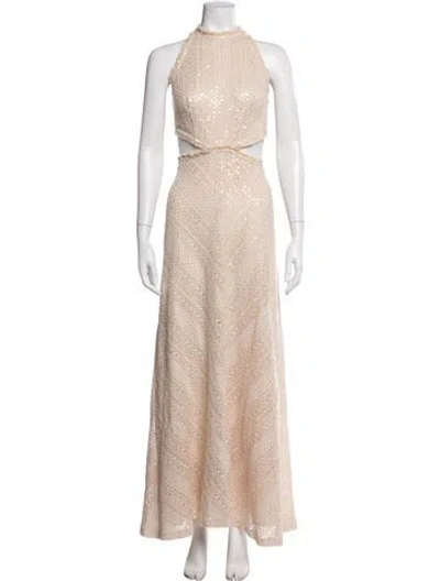 Pre-owned Sabina Musayev Printed Long Dress W/ Tags In Neutrals