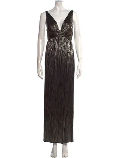 Pre-owned Sabina Musayev Printed Long Dress W/ Tags In Silver