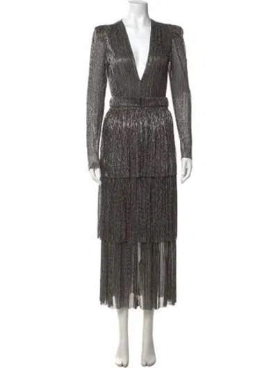 Pre-owned Sabina Musayev Printed Midi Length Dress In Metallic