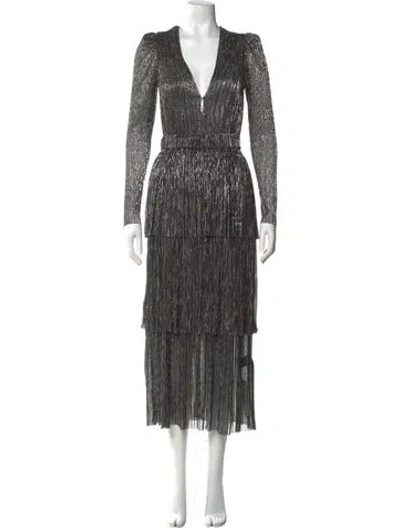 Pre-owned Sabina Musayev Printed Midi Length Dress W/ Tags In Gray