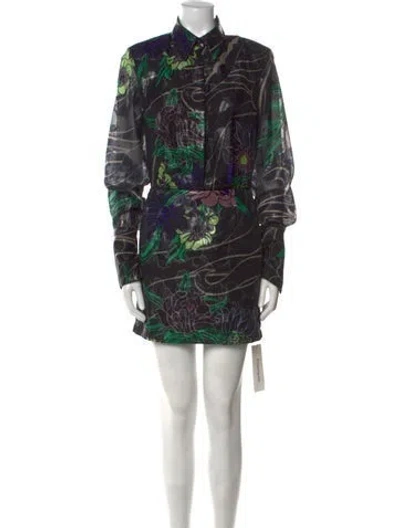 Pre-owned Sabina Musayev Printed Mini Dress In Black
