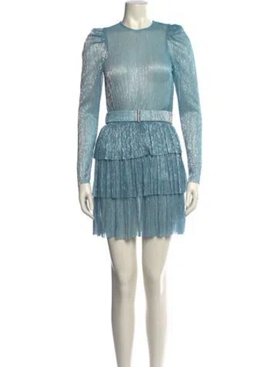 Pre-owned Sabina Musayev Printed Mini Dress In Blue