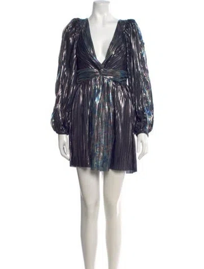 Pre-owned Sabina Musayev Printed Mini Dress In Blue