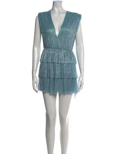 Pre-owned Sabina Musayev Printed Mini Dress In Blue