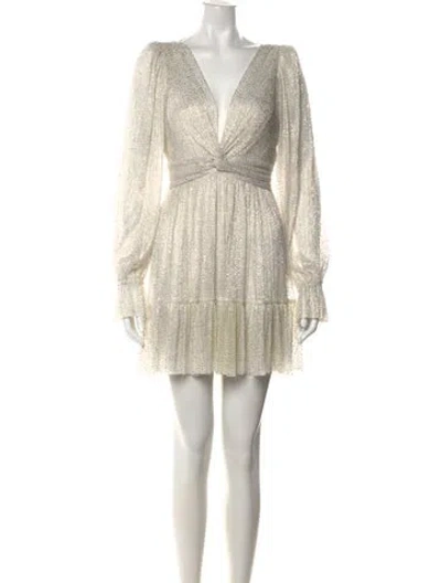 Pre-owned Sabina Musayev Printed Mini Dress In Gold/white