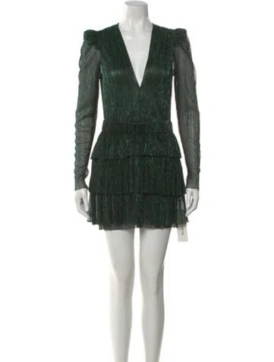 Pre-owned Sabina Musayev Printed Mini Dress In Green