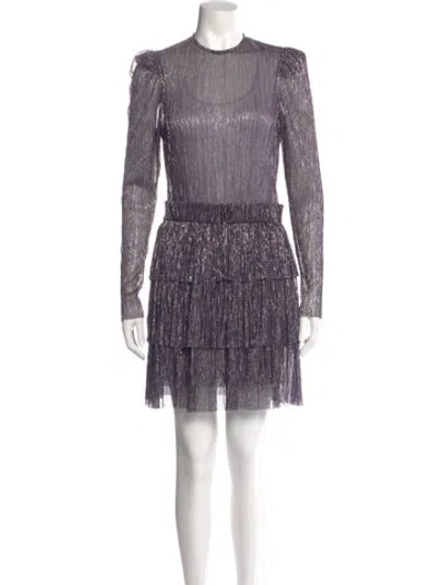 Pre-owned Sabina Musayev Printed Mini Dress In Purple