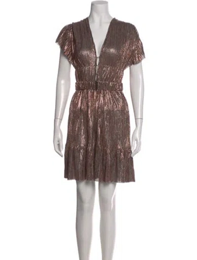 Pre-owned Sabina Musayev Printed Mini Dress In Silver