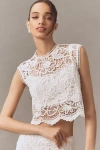 Sabina Musayev Rhodes Lace Cropped Top In White