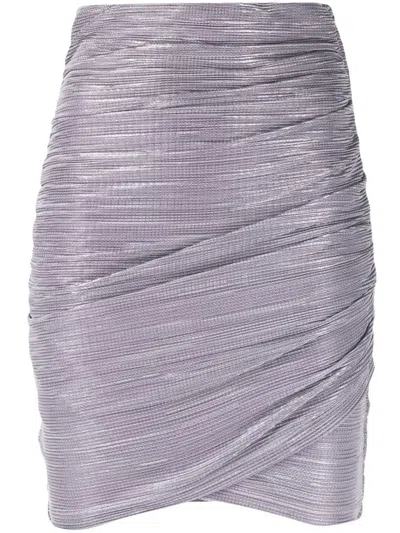 Sabina Musayev Sheila Lame' Miniskirt In Grey