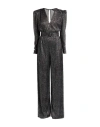 Sabina Musayev Sabina Musáyev Woman Jumpsuit Black Size M Polyester, Metallic Fiber