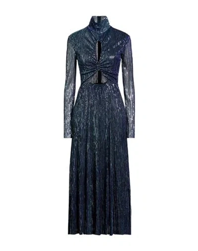Sabina Musayev Sabina Musáyev Woman Maxi Dress Blue Size L Polyester, Metallic Fiber
