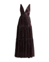 Sabina Musayev Sabina Musáyev Woman Maxi Dress Brick Size L Polyester, Metallic Fiber In Red