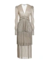 Sabina Musayev Sabina Musáyev Woman Midi Dress Beige Size M Polyester, Metallic Fiber In Beige