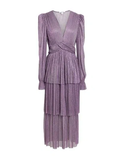 Sabina Musayev Sabina Musáyev Woman Midi Dress Purple Size M Polyester, Metallic Fiber