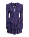 Sabina Musayev Sabina Musáyev Woman Mini Dress Blue Size L Polyester In Blue