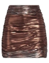 Sabina Musayev Sabina Musáyev Woman Mini Skirt Bronze Size M Polyester In Yellow