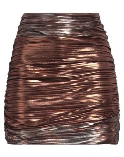 Sabina Musayev Sabina Musáyev Woman Mini Skirt Bronze Size M Polyester In Yellow