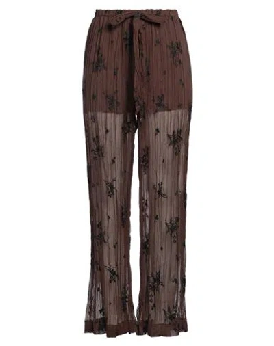 Sabina Musayev Sabina Musáyev Woman Pants Chocolate Brown Size M Polyester, Cotton