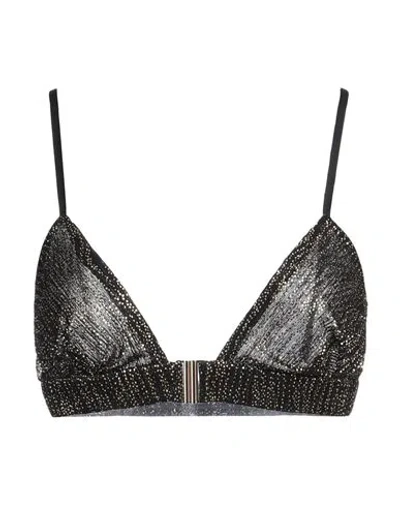 Sabina Musayev Sabina Musáyev Woman Top Black Size S Polyester, Metallic Fiber