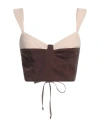 Sabina Musayev Sabina Musáyev Woman Top Dark Brown Size L Viscose, Polyester