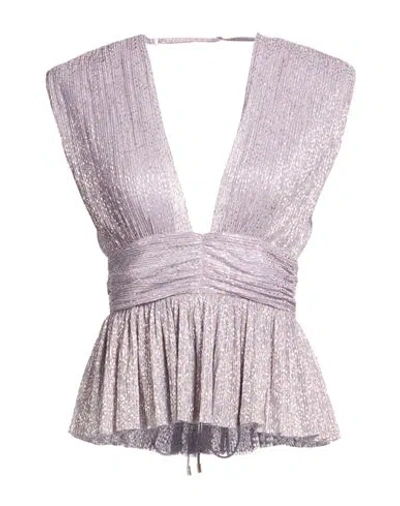 Sabina Musayev Sabina Musáyev Woman Top Lilac Size S Polyester, Metallic Fiber In Purple