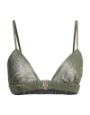 Sabina Musayev Sabina Musáyev Woman Top Military Green Size M Polyester, Metallic Fiber In Green