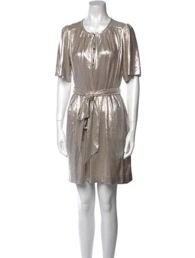 Pre-owned Sabina Musayev Scoop Neck Mini Dress In Silver